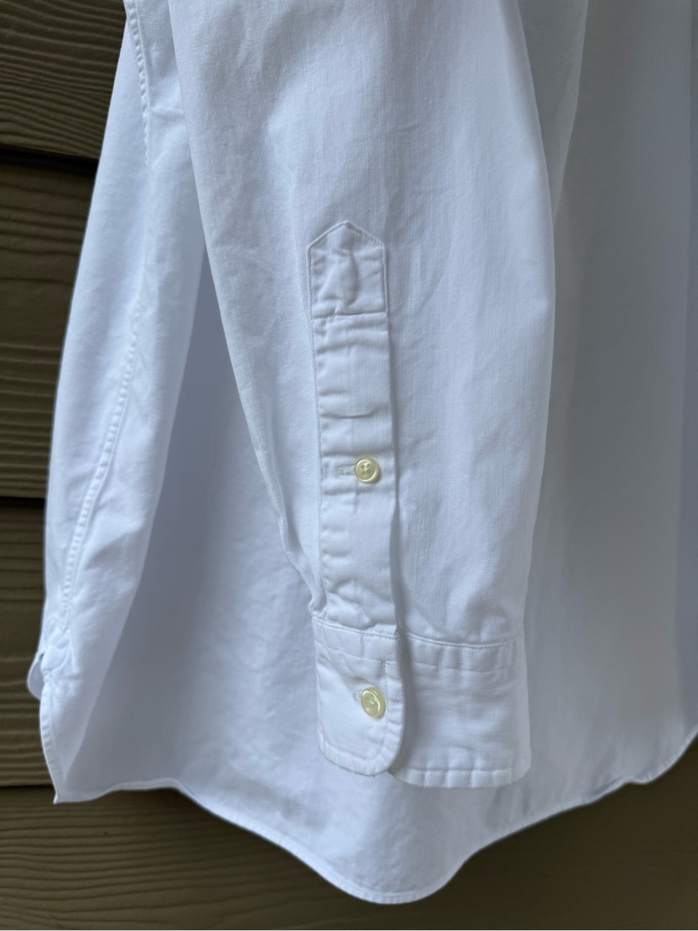RALPH LAUREN  Cotton White Blue Denim Finishing Oxford Shirt Size L - Picture 9 of 13